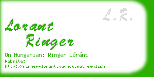 lorant ringer business card